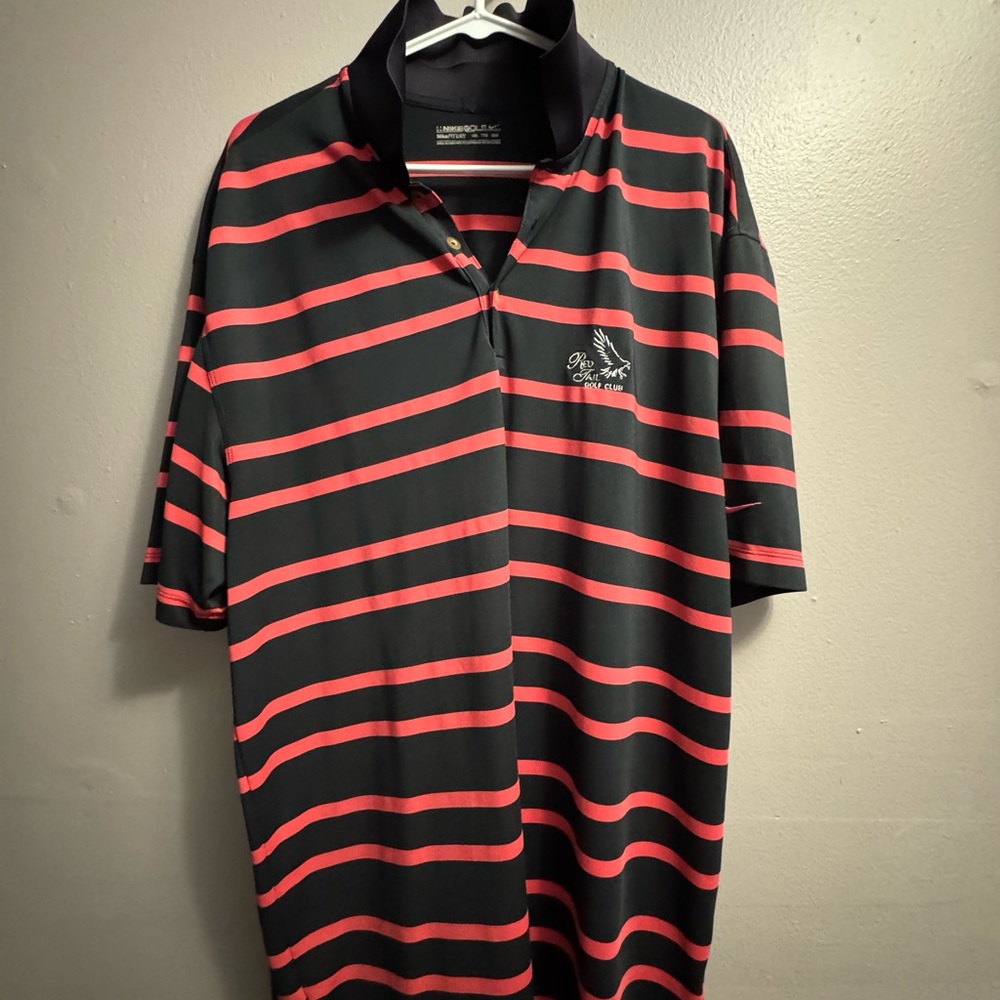 Nike Black and Red Men's Polo Shirt